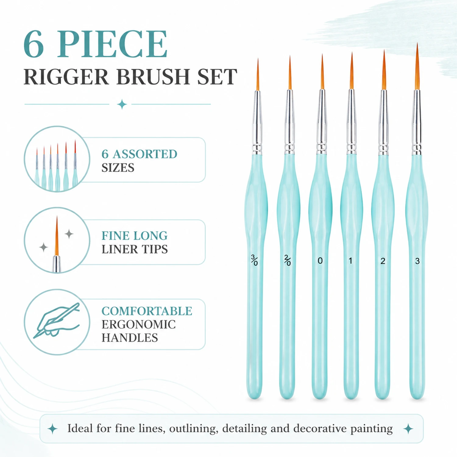 Detailing Brush Set - Conjunto de 6 Pincéis de Pintura
